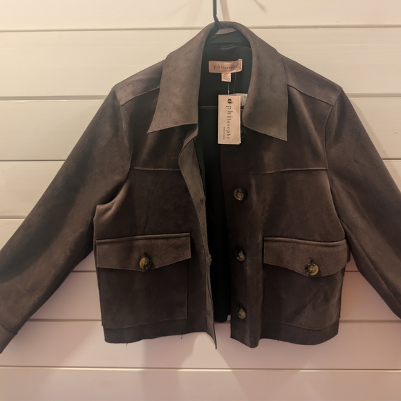 Philosophy Jackets & Blazers - Philosophy Dark Brown Suede Jacket
